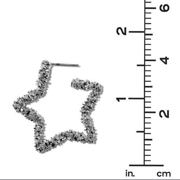 Mean Girls X Silver-Tone Star Hoop Earrings - NWT - Picture 3 of 3